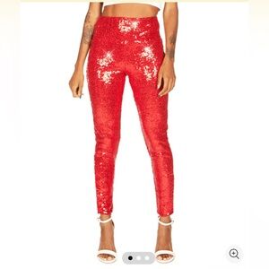 TIPSY ELVES RED SEQUIN HIGH WAISTED LEGGINGS